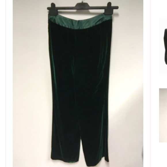Elegant Green Velvet Suit jacket pants sexy NYC winter NYE Christmas chic bow - Picture 4 of 4